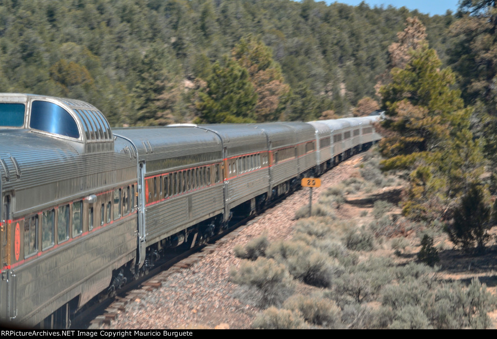 Grand Canyon Railway traveling to the Canyon